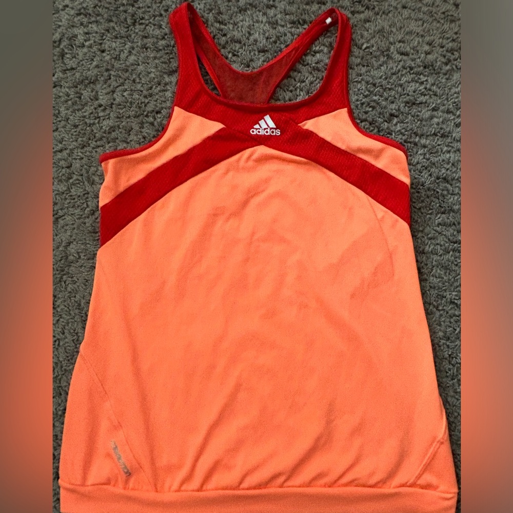 Women's Size M Adidas Tennis Tank, Red Orange